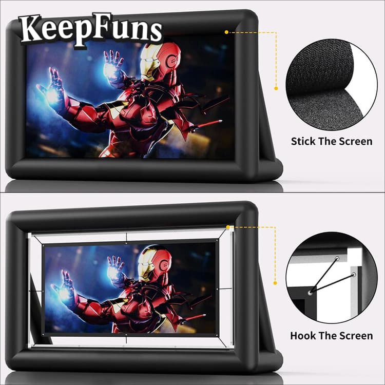 KeepFuns Inflatable Movie Screen/Projection Screen, customizable in size, suitable for both outdoor and indoor use, and applicable to family use, parties, advertising, etc.