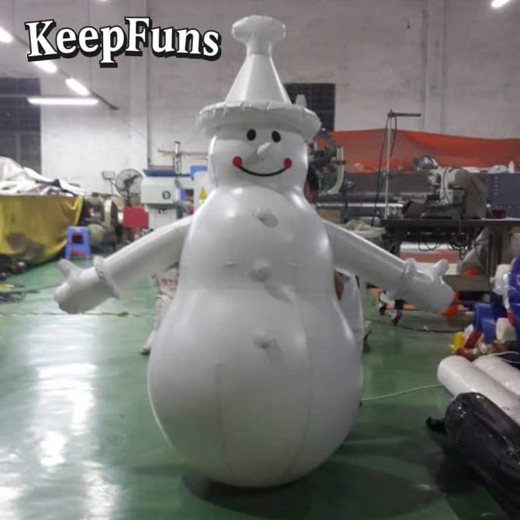 KeepFuns Premium PVC Snowman Prop - Durable & Weatherproof, Logo Print Supported for Brand Activation/ Mall Displays/ Holiday Parties