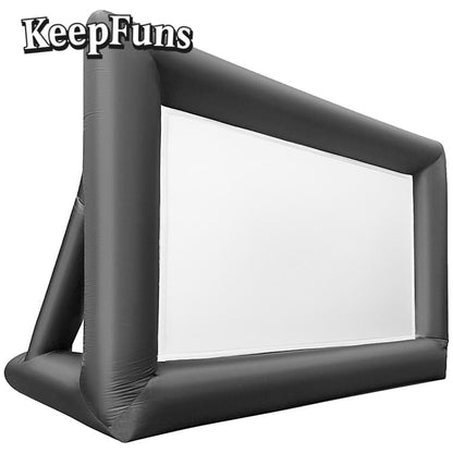 KeepFuns inflatable movie screen/projection screen, with support legs, easy to install, customizable in size, can be used for indoor and outdoor screenings, suitable for parties, advertising, etc.