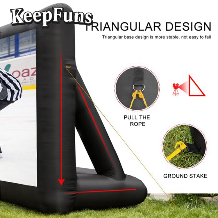 KeepFuns Inflatable Movie Screen/Projection Screen, with support legs, easy to install, customizable in size, suitable for indoor and outdoor screenings, and applicable to parties, gatherings, advertising, etc.