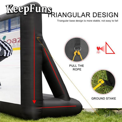 KeepFuns Inflatable Movie Screen/Projection Screen, with support legs, easy to install, customizable in size, suitable for indoor and outdoor screenings, and applicable to parties, gatherings, advertising, etc.