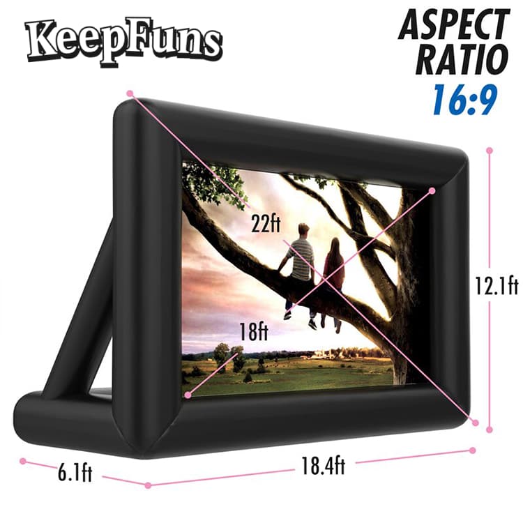 KeepFuns Inflatable Movie Screen/Projection Screen, customizable in size, suitable for both outdoor and indoor use, and applicable to family use, parties, advertising, etc.