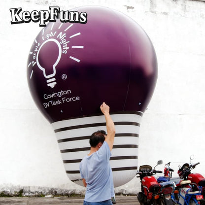 KeepFuns Inflatable Light Bulb Decoration - Waterproof & Reusable PVC, Custom Logo for Commercial Events & Marketing Campaigns