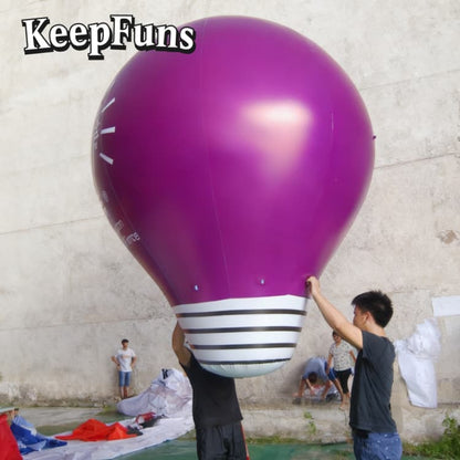 KeepFuns Inflatable Light Bulb Decoration - Waterproof & Reusable PVC, Custom Logo for Commercial Events & Marketing Campaigns