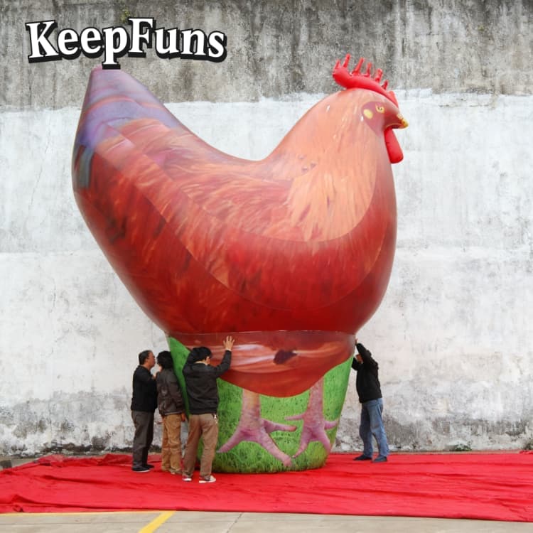 KeepFuns PVC Rooster Model - Waterproof Durable Custom Logo for Brand Marketing & Mall Events