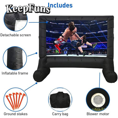 KeepFuns Inflatable Movie Screen/Projection Screen, with customizable sizes, suitable for both outdoor and indoor use, and applicable to home use, parties, advertising, etc.
