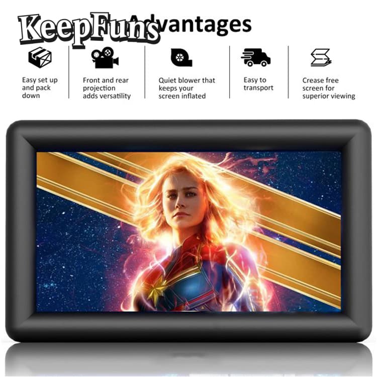KeepFuns Inflatable Movie Screen/Projection Screen, with customizable sizes, suitable for both outdoor and indoor use, and applicable to home use, parties, advertising, etc.