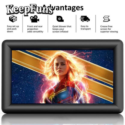 KeepFuns Inflatable Movie Screen/Projection Screen, customizable in size, suitable for both outdoor and indoor use, and applicable to family use, parties, advertising, etc.