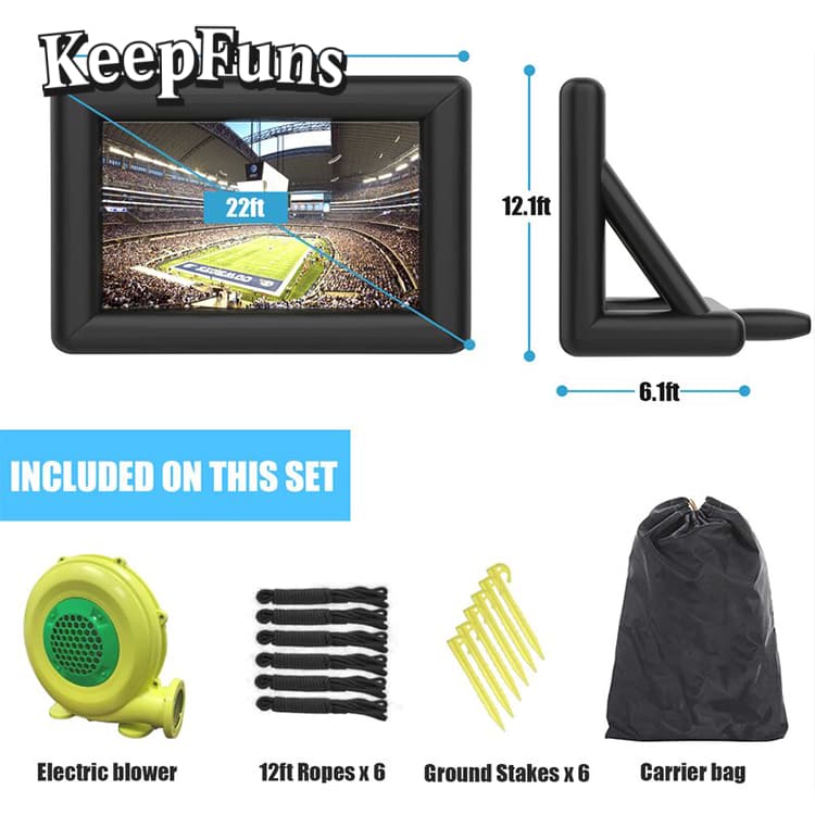 KeepFuns Inflatable Movie Screen/Projection Screen, customizable in size, suitable for both outdoor and indoor use, and applicable to family use, parties, advertising, etc.