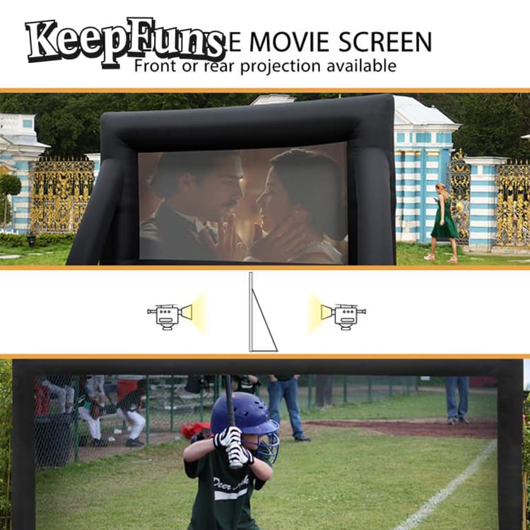 KeepFuns Inflatable Movie Screen/Projection Screen, with support legs, easy to install, customizable in size, suitable for indoor and outdoor screenings, and applicable to parties, gatherings, advertising, etc.