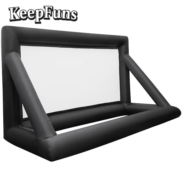 KeepFuns inflatable movie screen/projection screen, with support legs, easy to install, customizable in size, can be used for indoor and outdoor screenings, suitable for parties, advertising, etc.