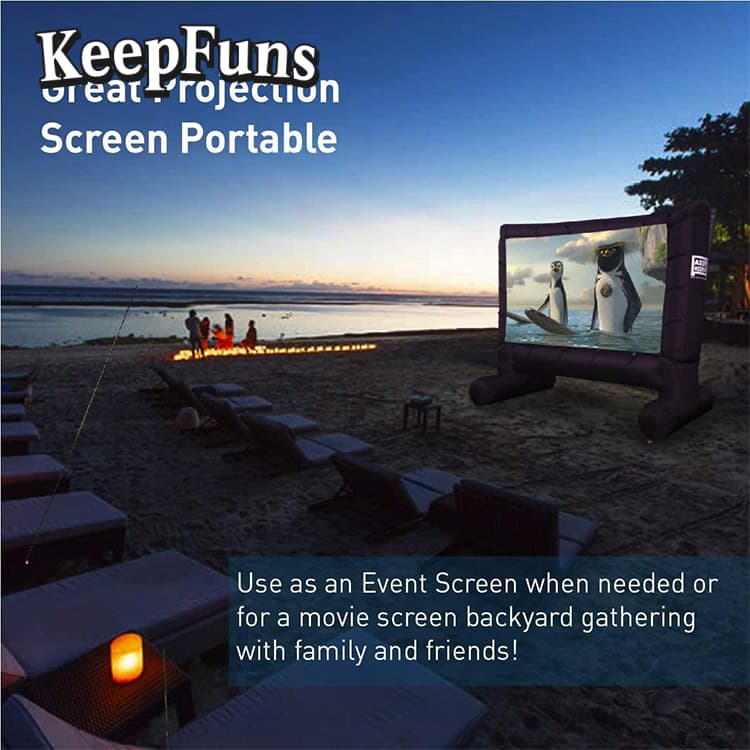 KeepFuns Inflatable Movie Screen/Projection Screen, with customizable sizes, suitable for both outdoor and indoor use, and applicable to home use, parties, advertising, etc.