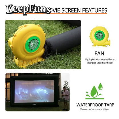 KeepFuns Inflatable Movie Screen/Projection Screen, with support legs, easy to install, customizable in size, suitable for indoor and outdoor screenings, and applicable to parties, gatherings, advertising, etc.