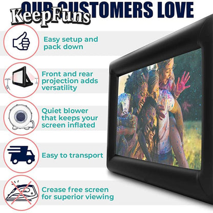 KeepFuns Inflatable Movie Screen/Projection Screen, customizable in size, suitable for both outdoor and indoor use, and applicable to family use, parties, advertising, etc.