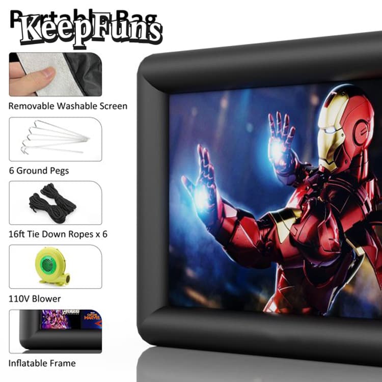 KeepFuns Inflatable Movie Screen/Projection Screen, with customizable sizes, suitable for both outdoor and indoor use, and applicable to home use, parties, advertising, etc.