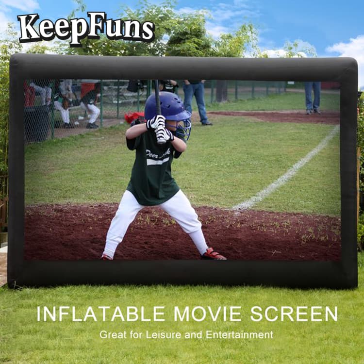 KeepFuns Inflatable Movie Screen/Projection Screen, with support legs, easy to install, customizable in size, suitable for indoor and outdoor screenings, and applicable to parties, gatherings, advertising, etc.