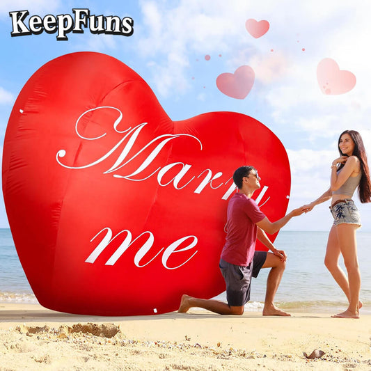 KeepFuns Valentine's Day Love Proposal Inflatable Decoration - Outdoor Beach Romantic Festival Inflatable