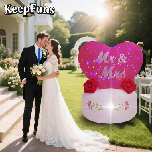 KeepFuns Wedding Heart Inflatable Decoration - Outdoor Courtyard Romantic Festival Inflatable
