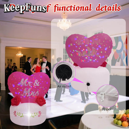 KeepFuns Wedding Heart Inflatable Decoration - Outdoor Courtyard Romantic Festival Inflatable
