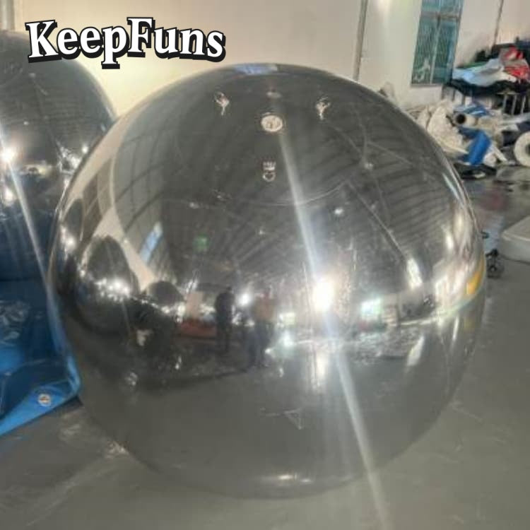 KeepFuns PVC inflatable Mirror balloons, customizable in size and Logo, made of waterproof and durable material, suitable for mall decorations, party decorations, theme events, and advertising promotions