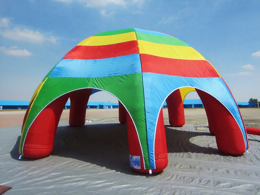 KeepFuns Color striped inflatable tent outdoor children's playground activity tent multi-color splicing exhibition sales inflatable tent