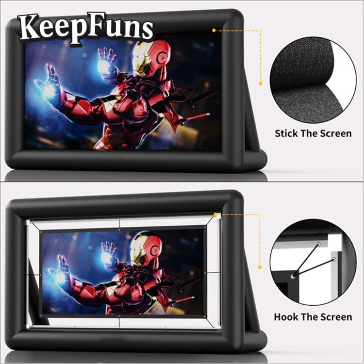 KeepFuns Inflatable Movie Screen/Projection Screen, with customizable sizes, suitable for both outdoor and indoor use, and applicable to home use, parties, advertising, etc.
