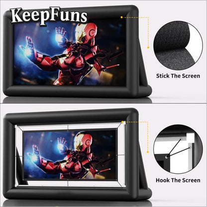 KeepFuns Inflatable Movie Screen/Projection Screen, with customizable sizes, suitable for both outdoor and indoor use, and applicable to home use, parties, advertising, etc.