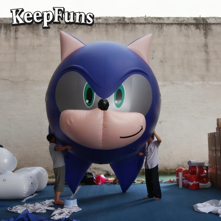 KeepFuns Waterproof Sonic PVC Inflatable Branding Model - Customizable Size & Logo for Event Promotion & Mall Decor