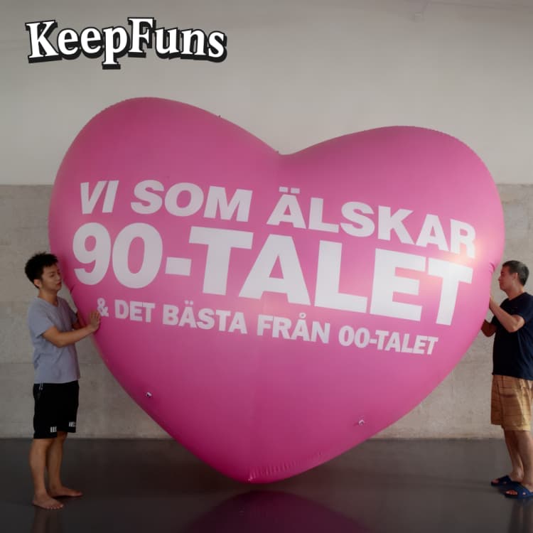 KeepFuns Waterproof PVC Heart Balloon with Custom Logo | Heavy-Duty Material for Brand Campaigns/Festival Decor/Events
