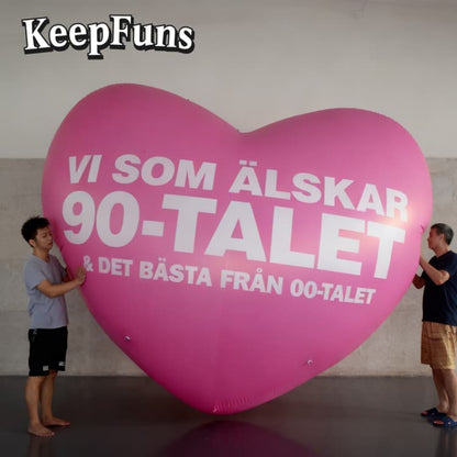 KeepFuns Waterproof PVC Heart Balloon with Custom Logo | Heavy-Duty Material for Brand Campaigns/Festival Decor/Events