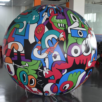 KeepFuns Art graffiti inflatable advertising ball trendy exhibition decoration air model creative activity giant prop ball