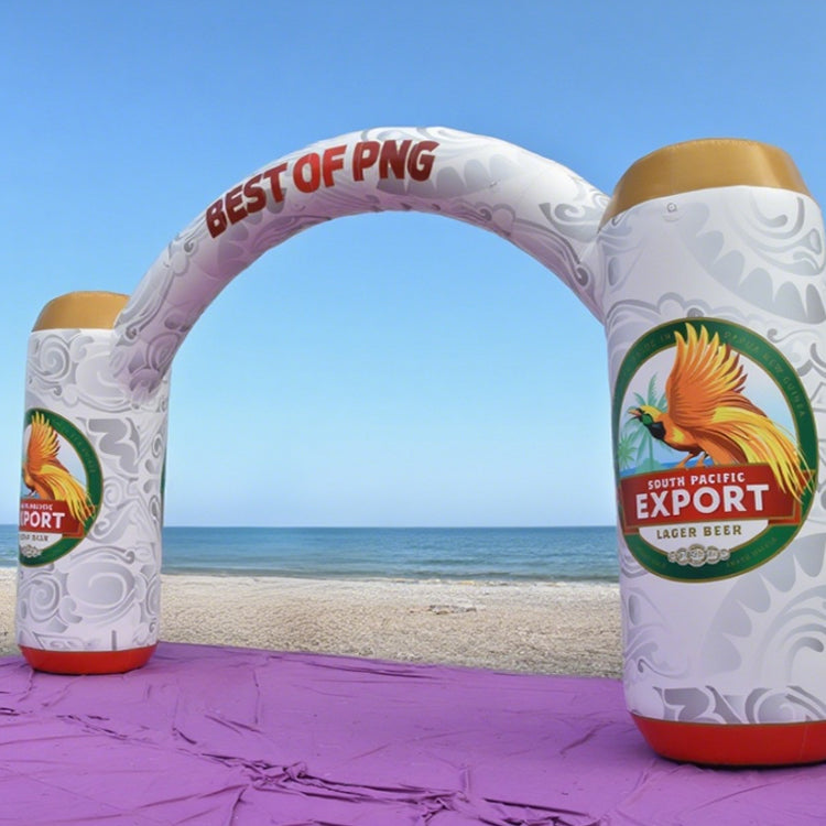 KeepFuns Beer can shaped inflatable arch brand event promotion arch outdoor beach party arch custom LOGO marketing arch