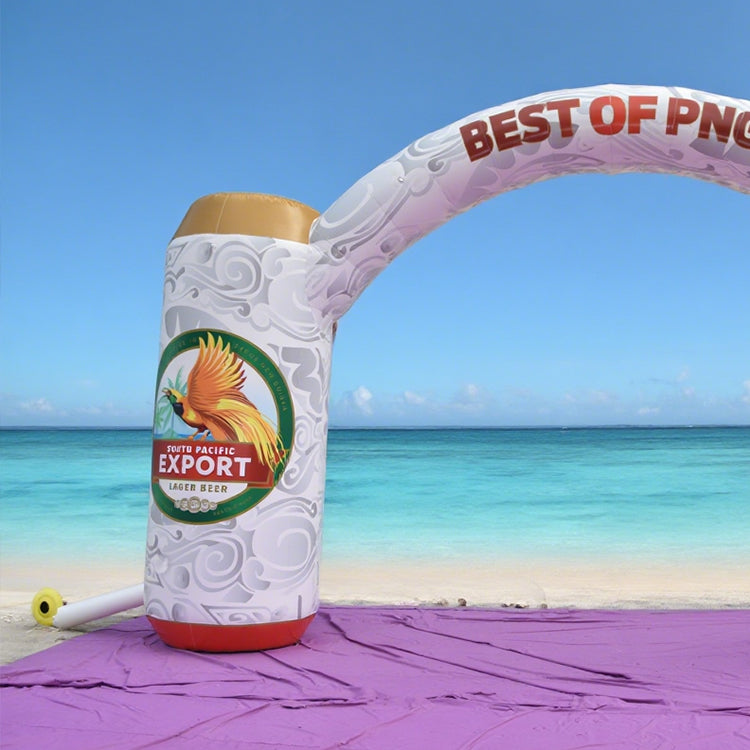 KeepFuns Beer can shaped inflatable arch brand event promotion arch outdoor beach party arch custom LOGO marketing arch