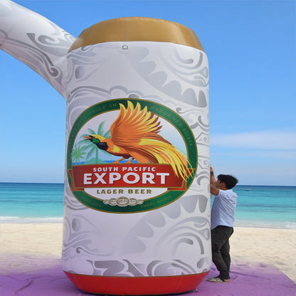 KeepFuns Beer can shaped inflatable arch brand event promotion arch outdoor beach party arch custom LOGO marketing arch