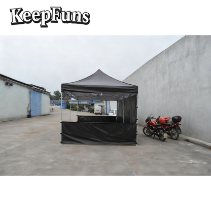 KeepFuns Black Folding Tent - Customizable Size & Printing, Easy Setup for Marketing Campaigns, Advertising & Outdoor Events