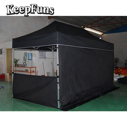 KeepFuns Black Folding Tent - Customizable Size & Printing, Easy Setup for Marketing Campaigns, Advertising & Outdoor Events