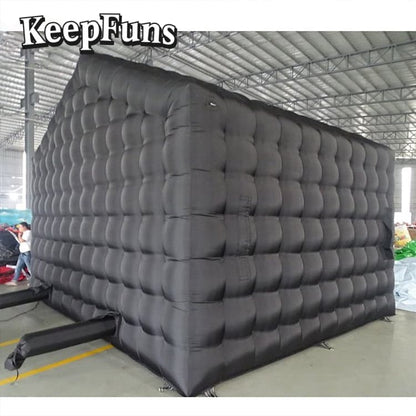 KeepFuns Black inflatable peak tent, with customizable size and logo, and quick inflation. Suitable for parties, night discos, outdoor entertainment, advertising, etc.