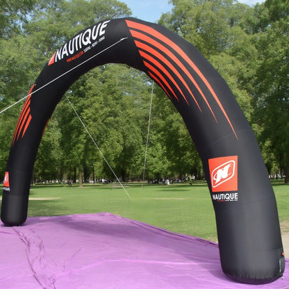 KeepFuns Black and orange contrast inflatable arches, outdoor event arches, brand promotion custom arches, marathon exhibition promotion arches