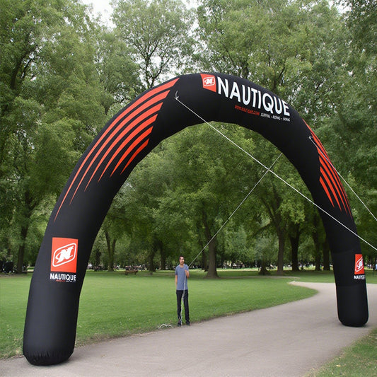 KeepFuns Black and orange contrast inflatable arches, outdoor event arches, brand promotion custom arches, marathon exhibition promotion arches