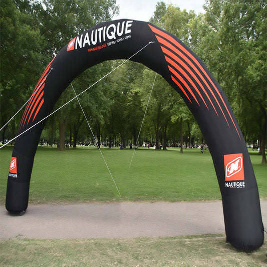 KeepFuns Black and orange contrast inflatable arches, outdoor event arches, brand promotion custom arches, marathon exhibition promotion arches