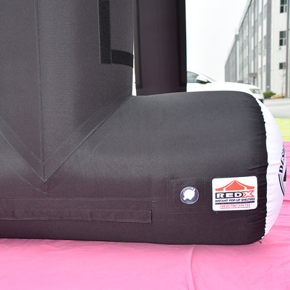 KeepFuns Black and white checkered angled inflatable arches, outdoor event finish arches, running and cycling competition arches, custom event logo arches