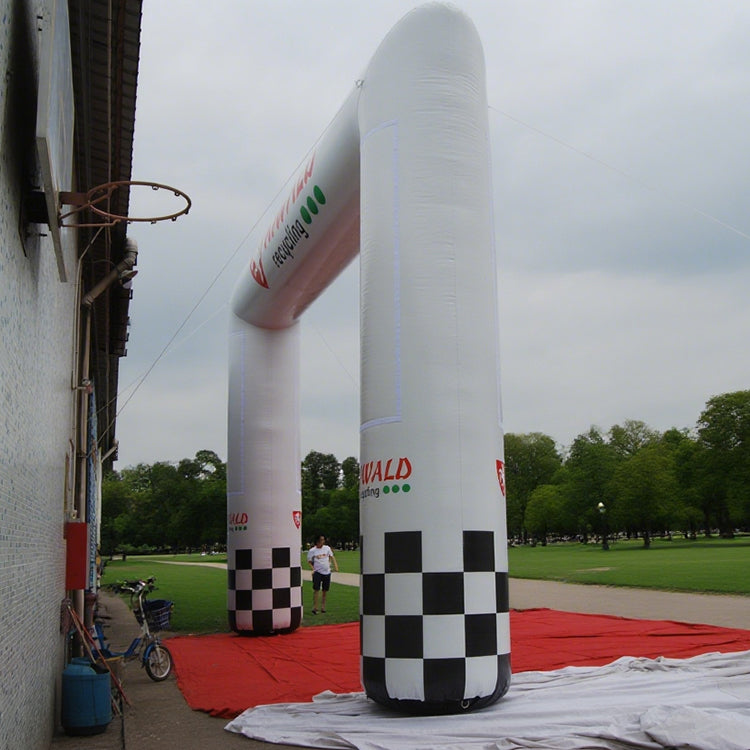 KeepFuns Black and white checkered right angle inflatable arch Outdoor cycling event arch Brand promotion event arch Customized LOGO logo arch
