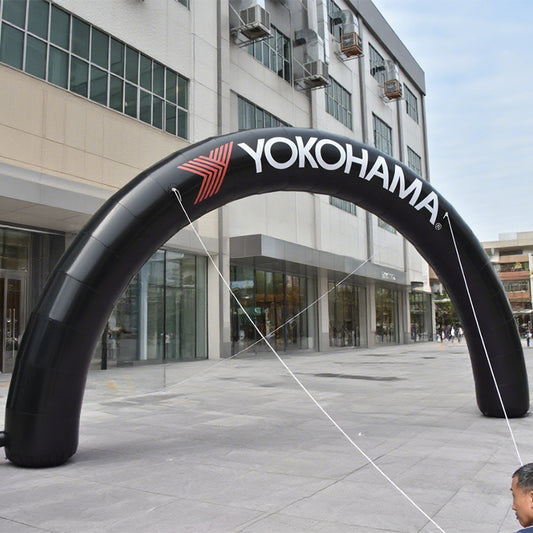 Keepfuns Black inflatable semicircular advertising arch, brand event promotion arch, automobile tire industry promotion arch, outdoor commercial performance display arch, customized LOGO marketing arch