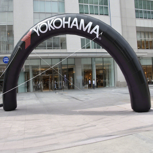 Keepfuns Black inflatable semicircular advertising arch, brand event promotion arch, automobile tire industry promotion arch, outdoor commercial performance display arch, customized LOGO marketing arch