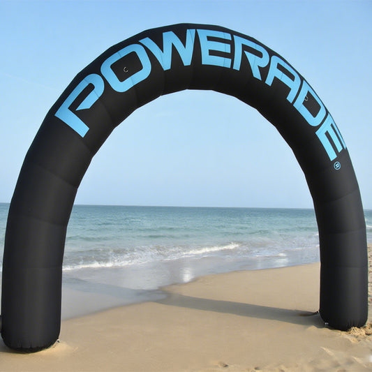 KeepFuns Black inflatable semicircular advertising arch, energy drink brand promotion arch, outdoor event arch, custom LOGO marketing arch