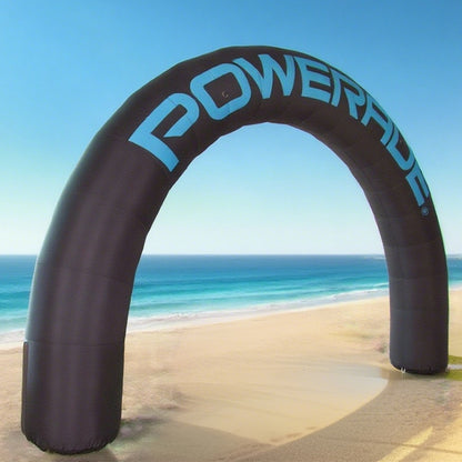 KeepFuns Black inflatable semicircular advertising arch, energy drink brand promotion arch, outdoor event arch, custom LOGO marketing arch
