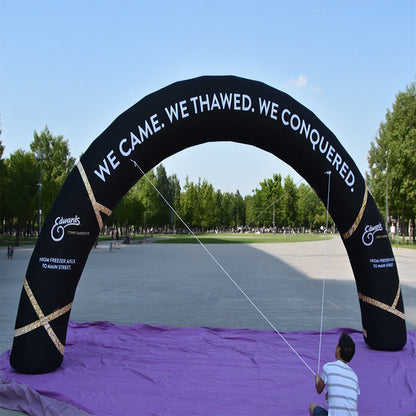 KeepFuns Black inflatable semicircular advertising arch, outdoor event arch, customized slogan promotion arch, brand promotion marketing arch