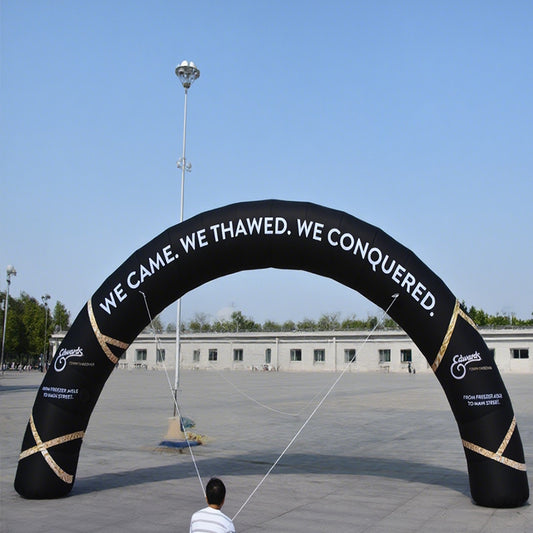 KeepFuns Black inflatable semicircular advertising arch, outdoor event arch, customized slogan promotion arch, brand promotion marketing arch