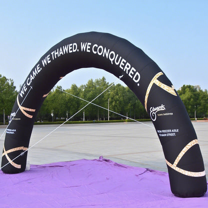 KeepFuns Black inflatable semicircular advertising arch, outdoor event arch, customized slogan promotion arch, brand promotion marketing arch