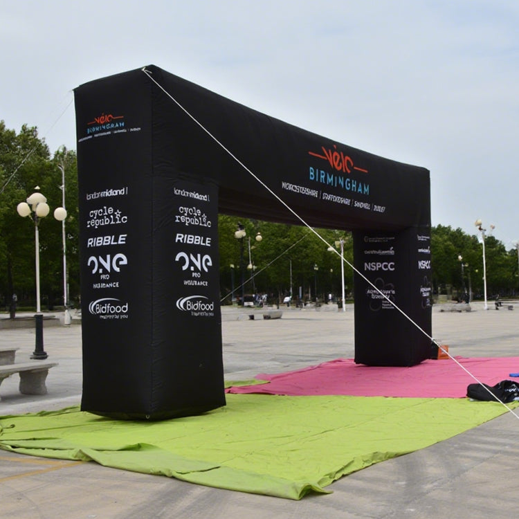 KeepFuns Black right angle inflatable advertising arch, outdoor event cheering arch, brand sponsorship promotion arch, large event cheering arch